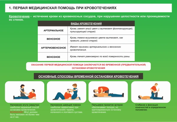 Комплект таблиц «Правила оказания первой медицинской помощи» (14 шт.)